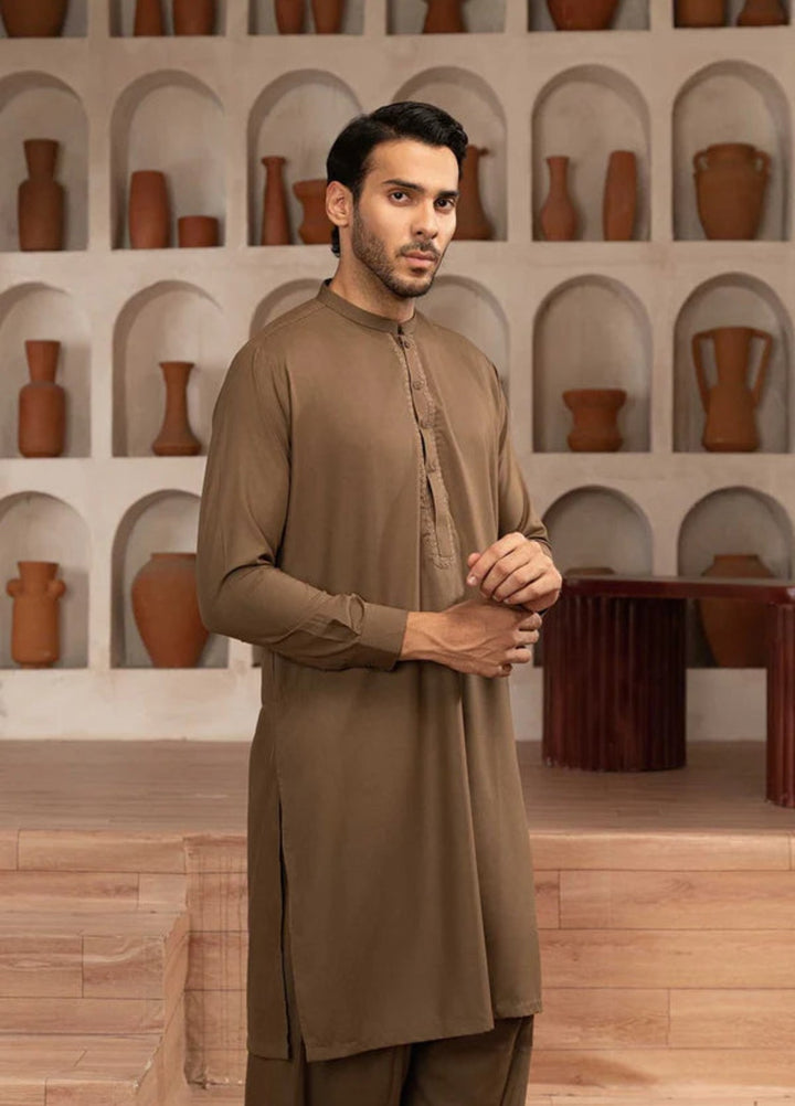 Farmanrawa by Buraq Mens RTW Embroidered Wash N Wear 2 Piece Suit Hakam Casual Collection