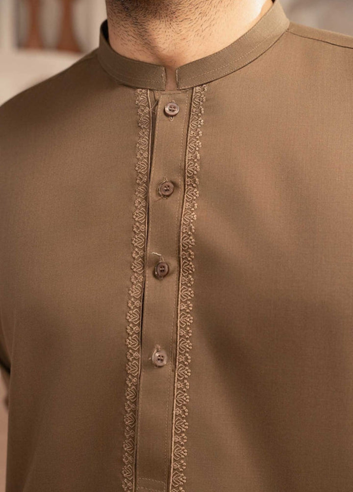 Farmanrawa by Buraq Mens RTW Embroidered Wash N Wear 2 Piece Suit Hakam Casual Collection