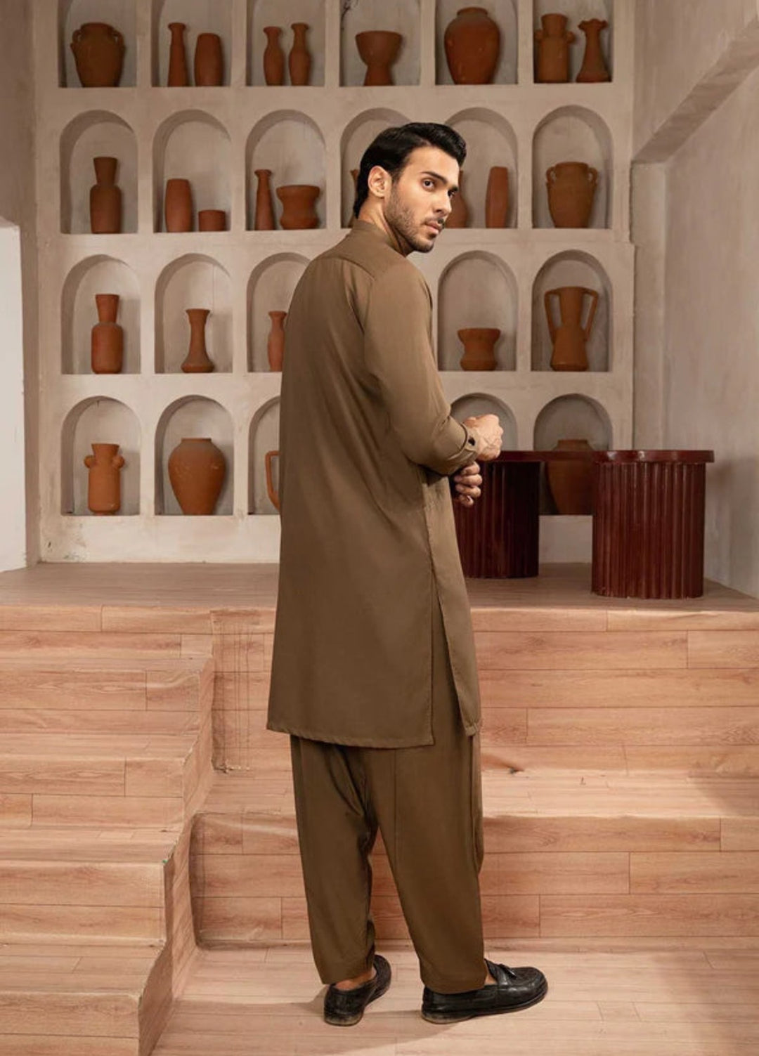 Farmanrawa by Buraq Mens RTW Embroidered Wash N Wear 2 Piece Suit Hakam Casual Collection