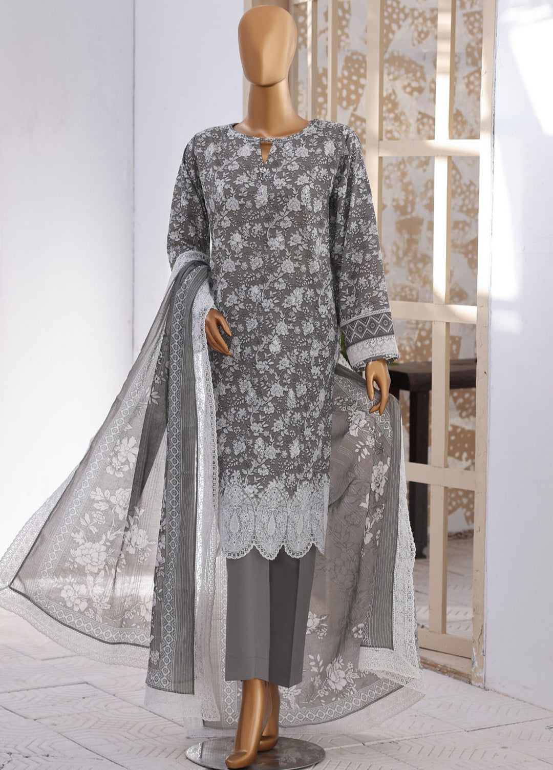 Nakshkari by HZ Textiles Unstitched Embroidered Lawn 3 Piece Suit NEC-1215 Casual Collection