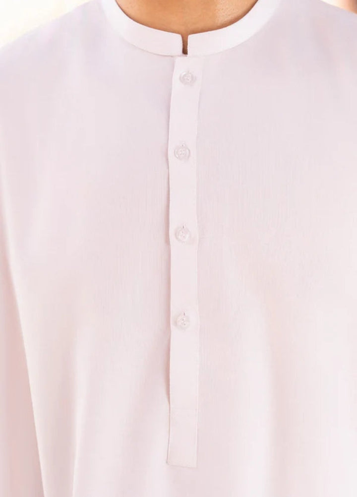 Alif by Buraq Mens RTW Solids Wash N Wear 2 Piece Suit White ban Casual Collection