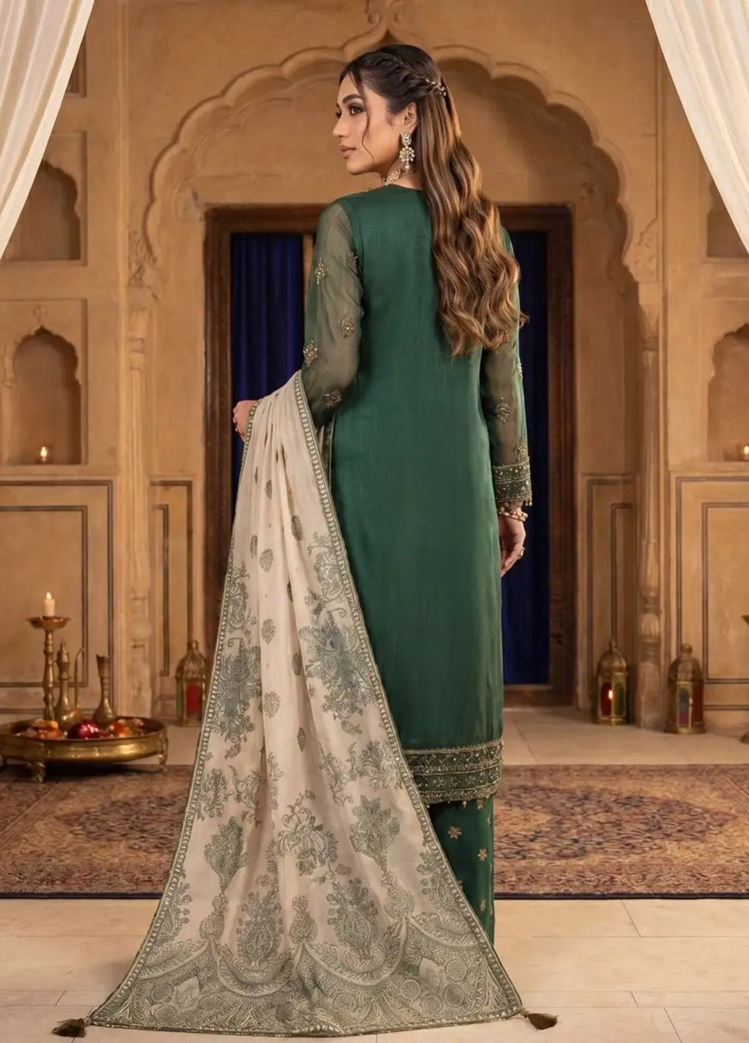 Salitex Women Unstitched Embroidered Khaadi Net 3 Piece Suit SUNS8NO516 Festive Collection
