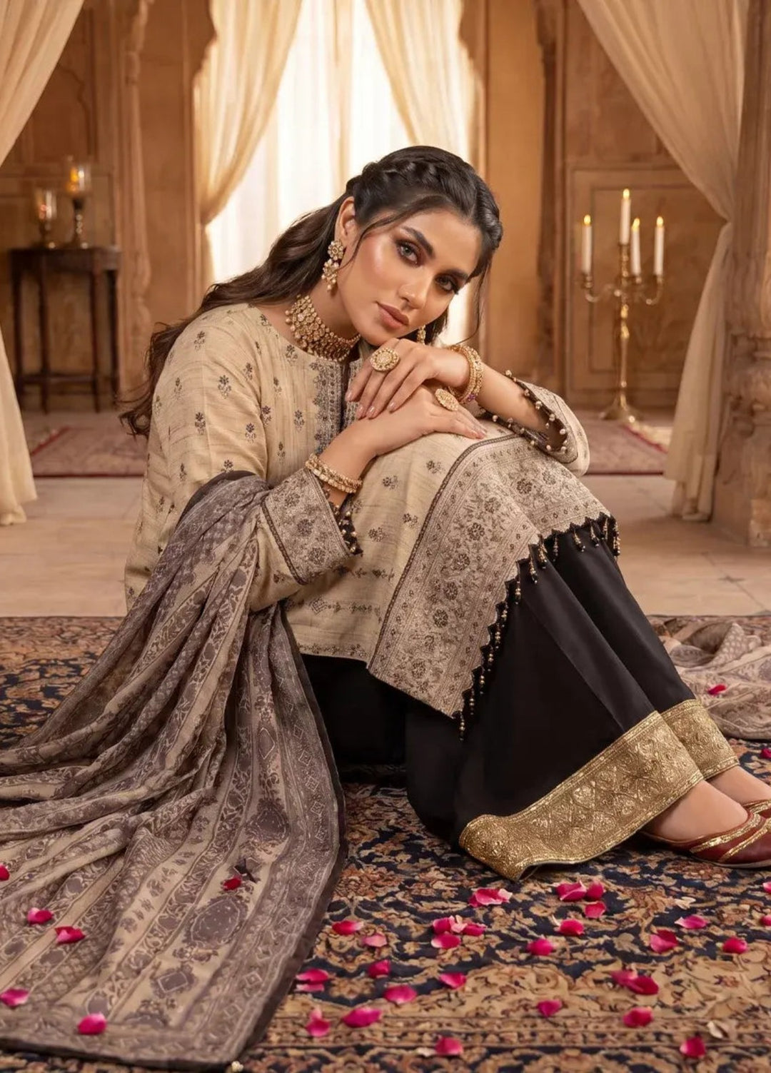 Salitex Women Unstitched Embroidered Paper Cotton 3 Piece Suit SUNS8NO519 Festive Collection