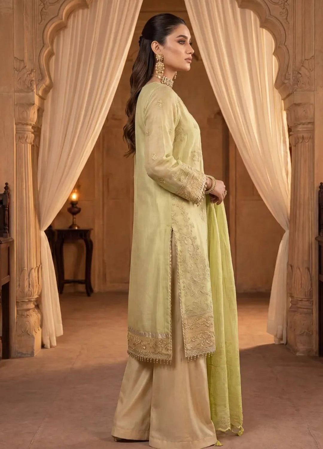 Salitex Women Unstitched Embroidered Khaadi Net 3 Piece Suit SUNS8NO521 Festive Collection