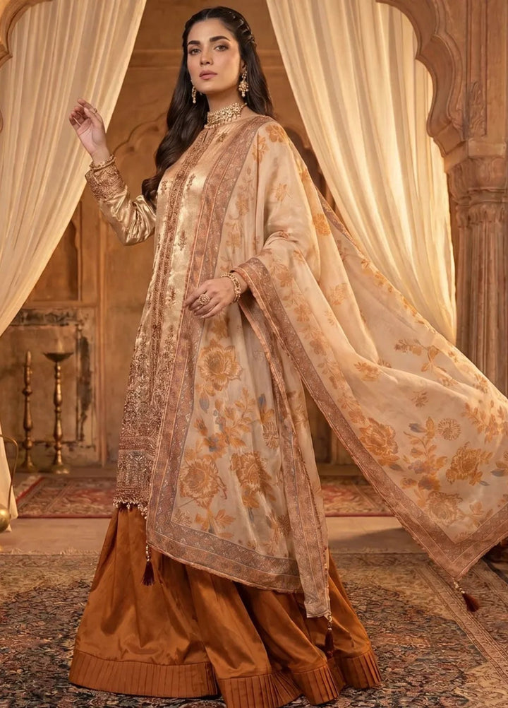 Salitex Women Unstitched Embroidered Tissue 3 Piece Suit SUNS8NO518 Festive Collection