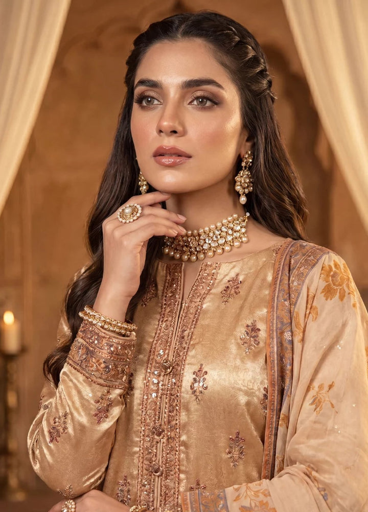 Salitex Women Unstitched Embroidered Tissue 3 Piece Suit SUNS8NO518 Festive Collection