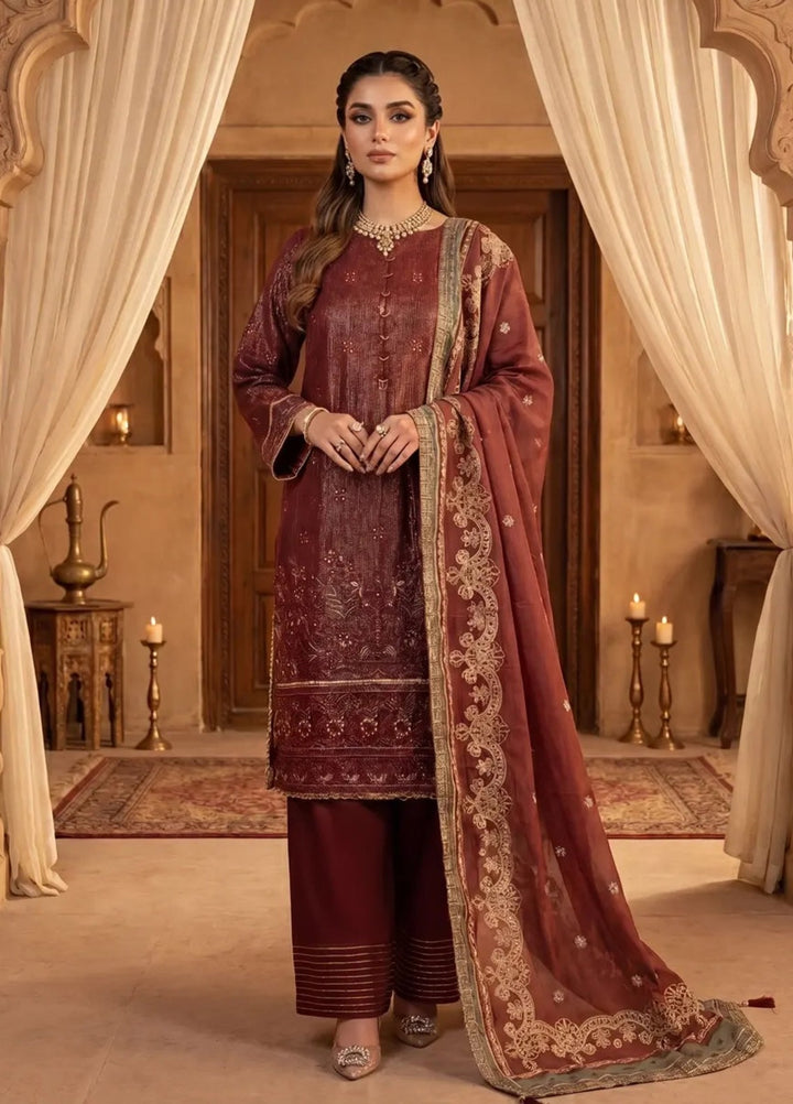 Salitex Women Unstitched Embroidered Cotton Silk 3 Piece Suit SUNS8NO524 Festive Collection