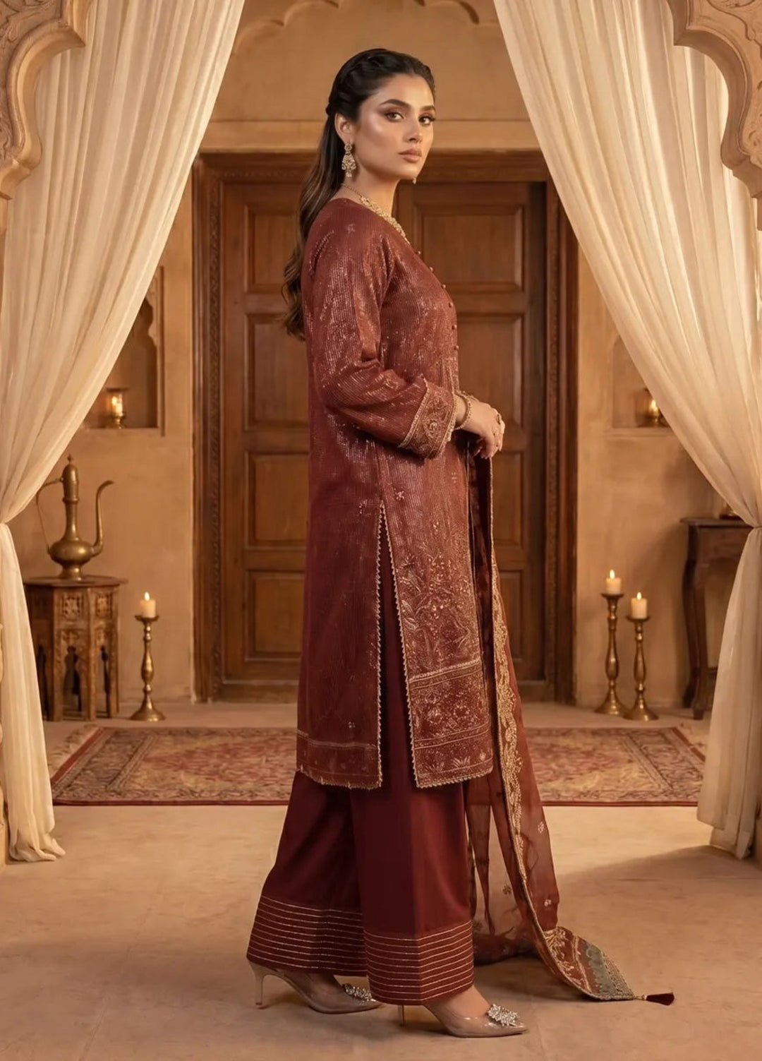 Salitex Women Unstitched Embroidered Cotton Silk 3 Piece Suit SUNS8NO524 Festive Collection