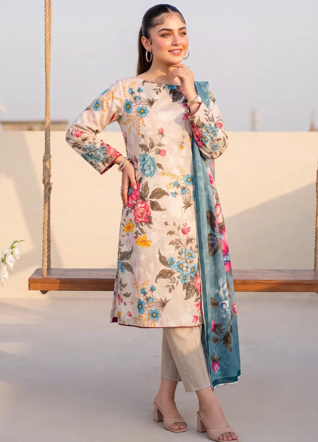 Salitex Women Unstitched Printed Lawn 3 Piece Suit SUNS8IZ213 Casual Collection