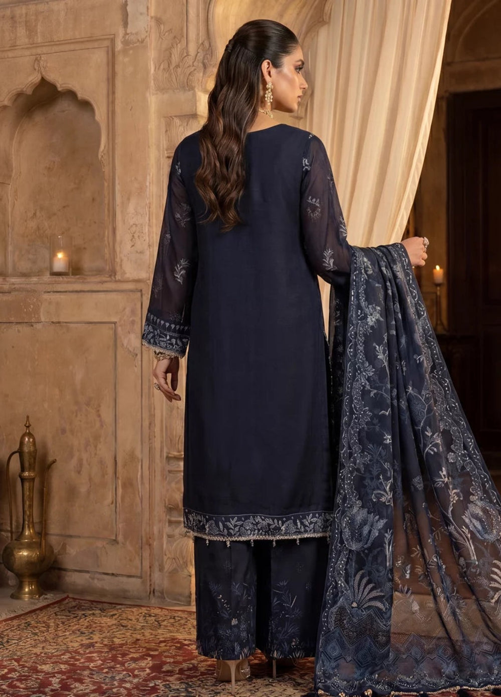 Salitex Women Unstitched Embroidered Khaadi Net 3 Piece Suit SUNS8NO503 Festive Collection