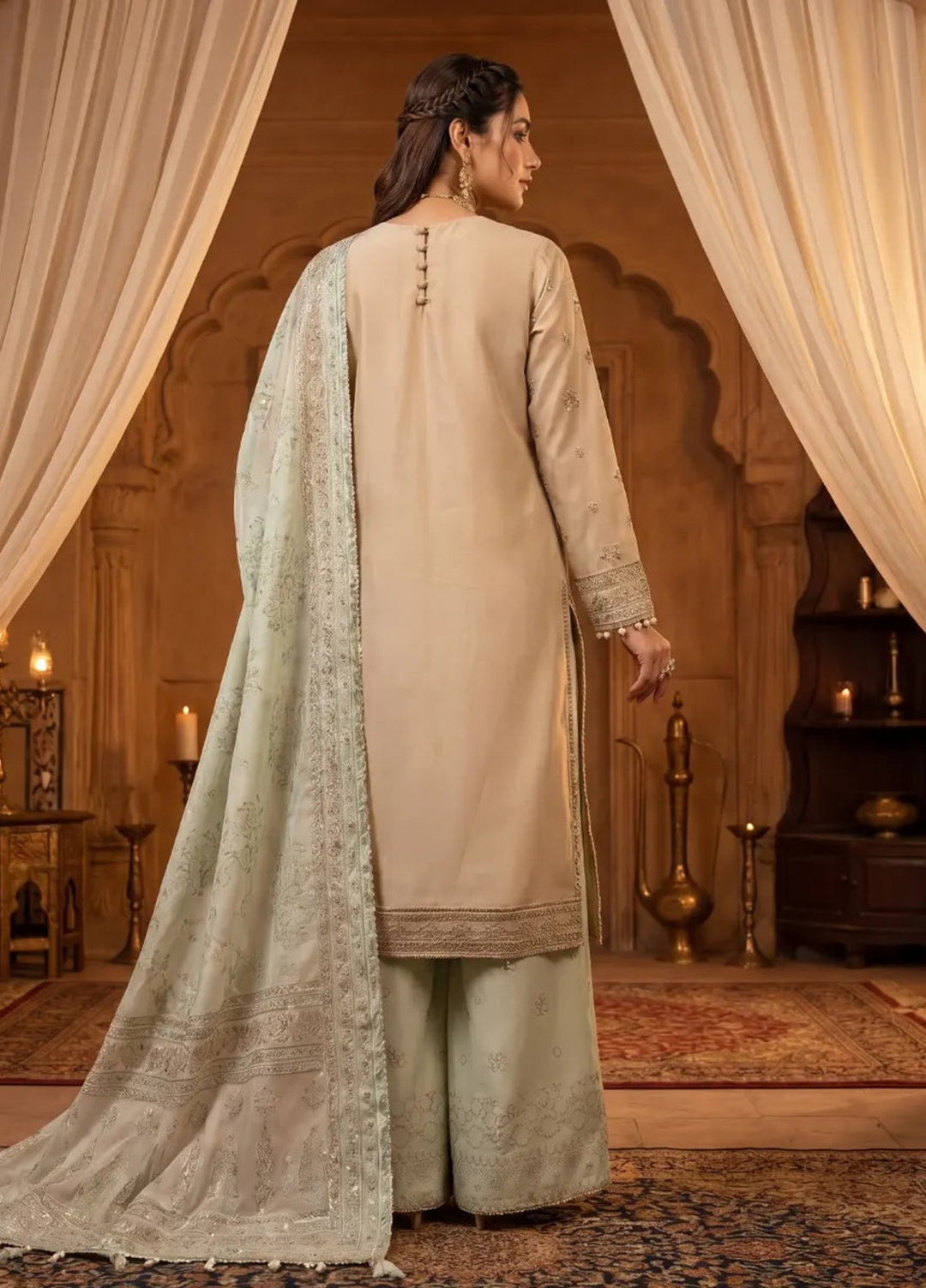 Salitex Women Unstitched Embroidered Paper Cotton 3 Piece Suit SUNS8NO506 Festive Collection