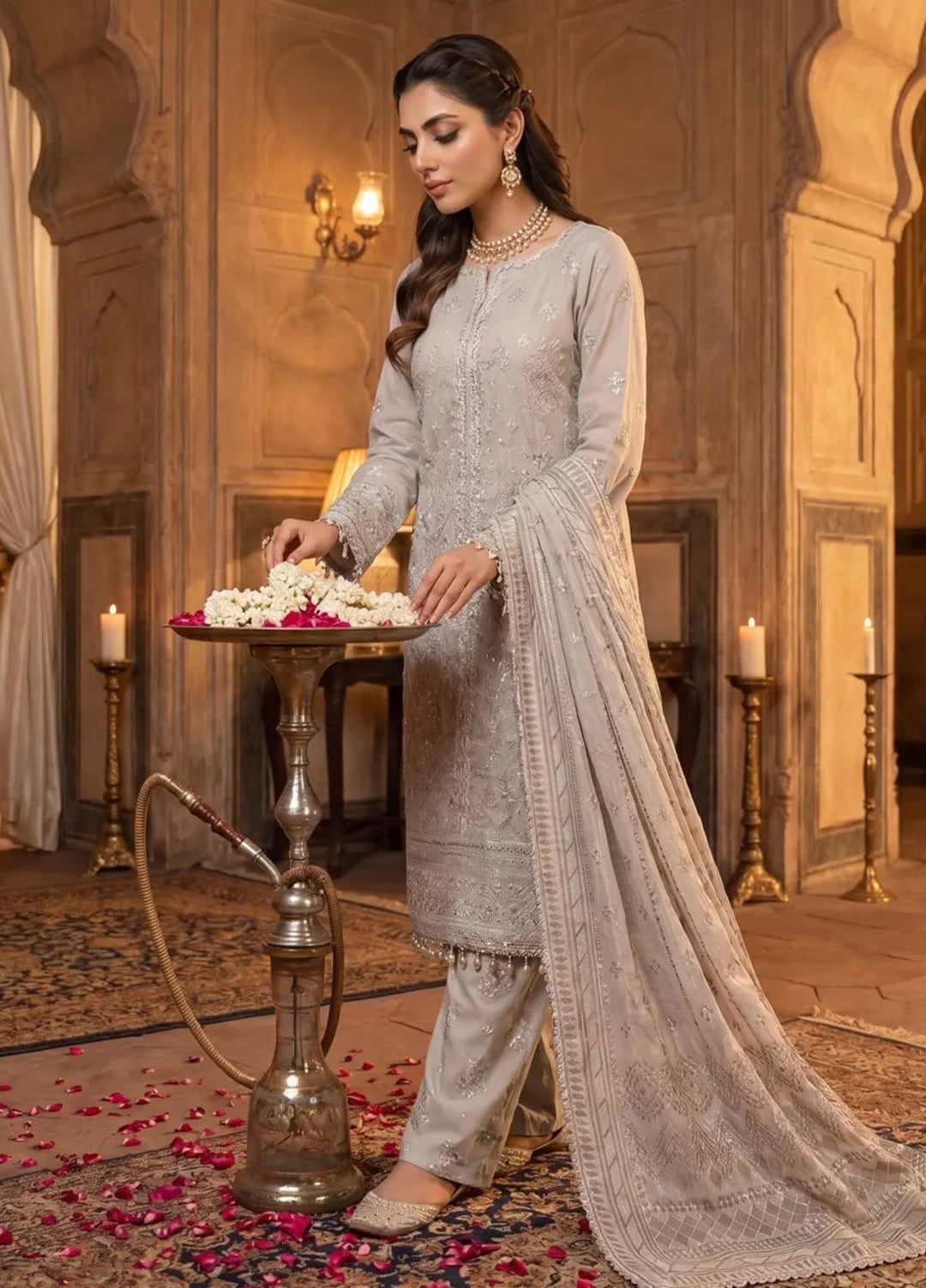 Salitex Women Unstitched Embroidered Paper Cotton 3 Piece Suit SUNS8NO507 Festive Collection