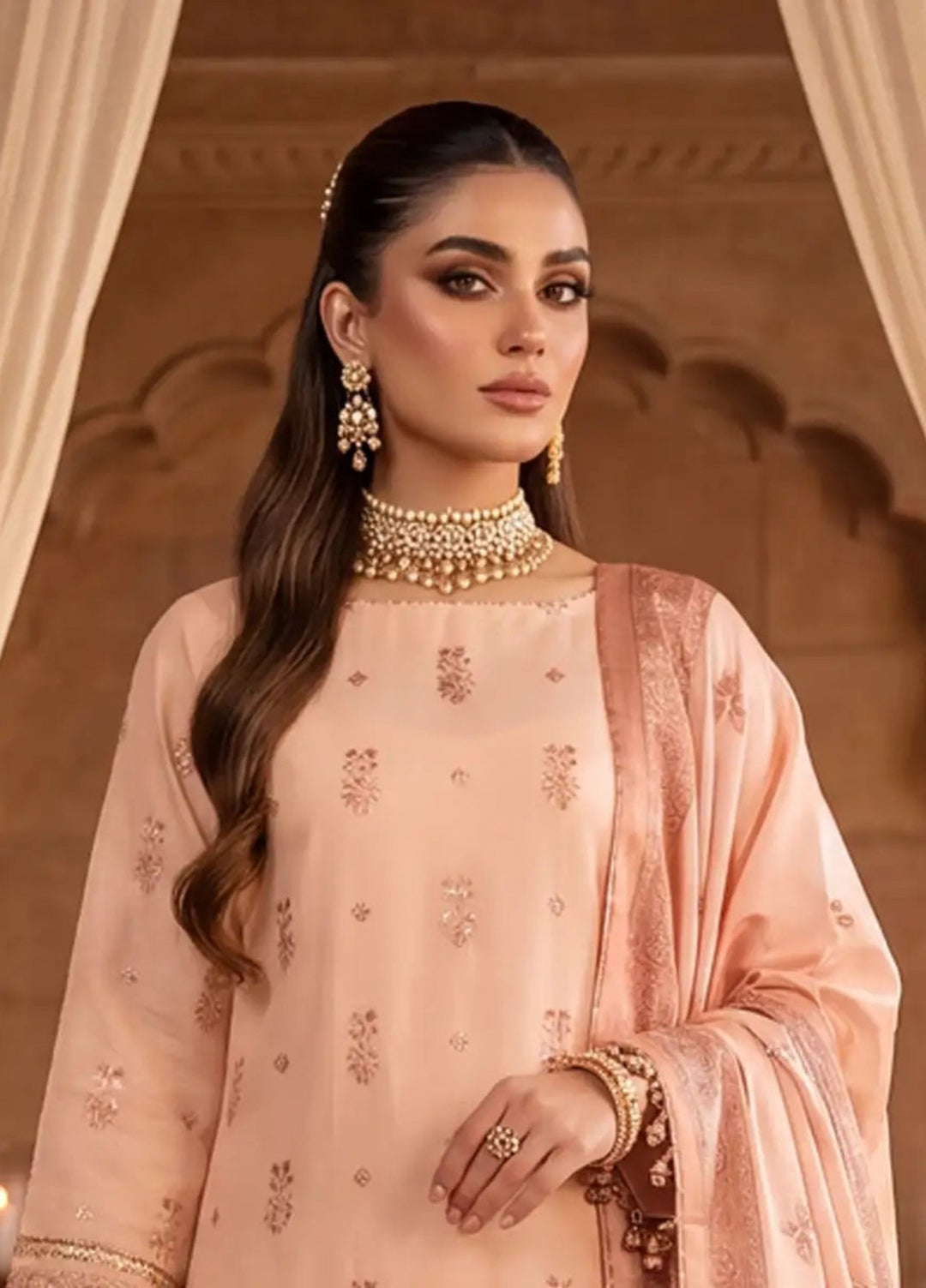 Salitex Women Unstitched Embroidered Paper Cotton 3 Piece Suit SUNS8NO508 Festive Collection