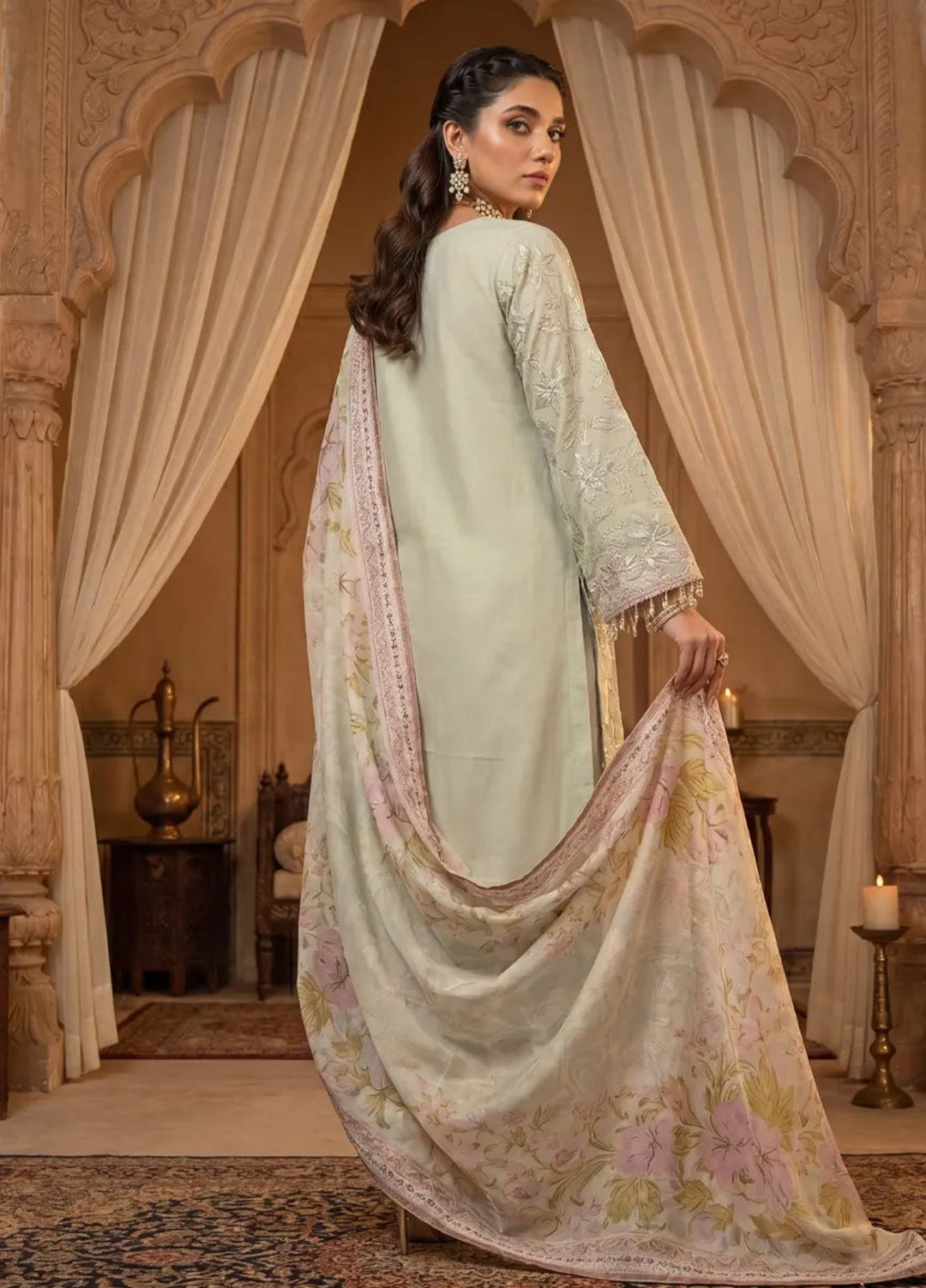 Salitex Women Unstitched Embroidered Paper Cotton 3 Piece Suit SUNS8NO509 Festive Collection