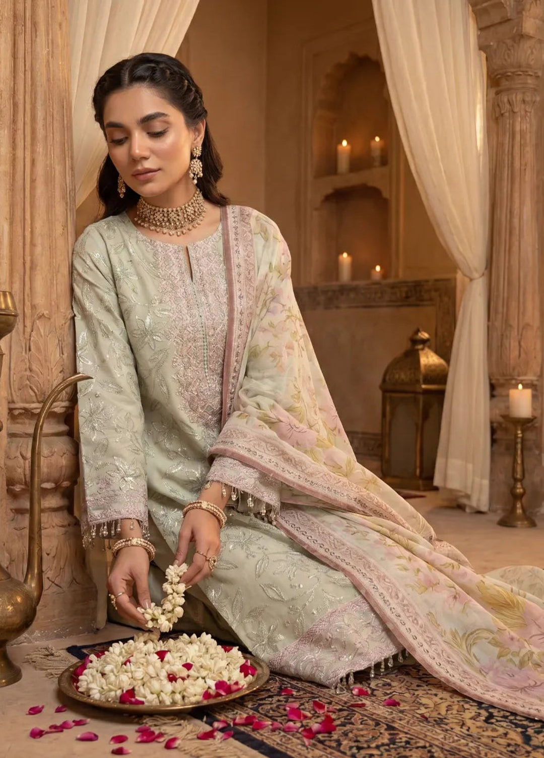 Salitex Women Unstitched Embroidered Paper Cotton 3 Piece Suit SUNS8NO509 Festive Collection