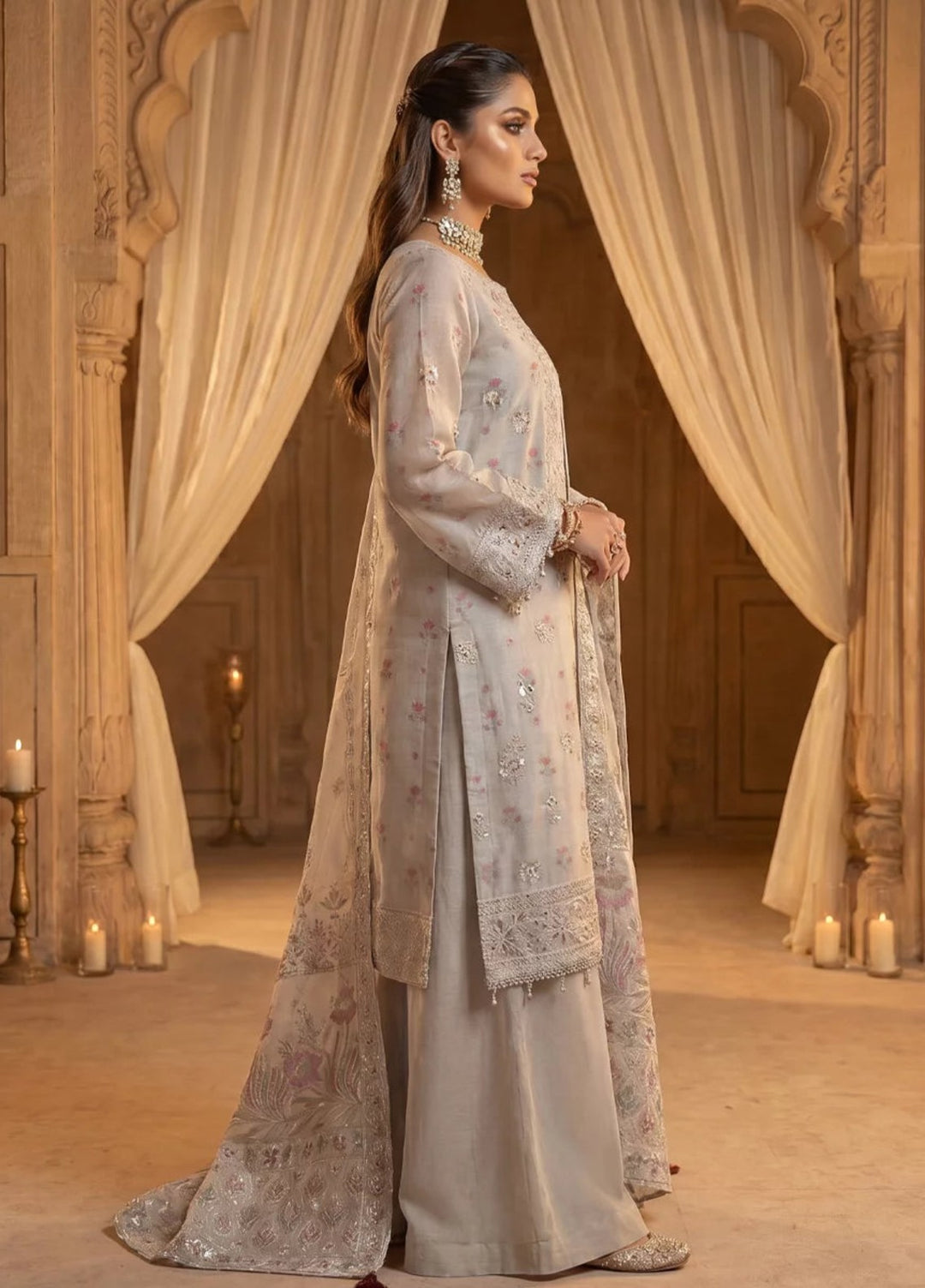 Salitex Women Unstitched Embroidered Paper Cotton 3 Piece Suit SUNS8NO510 Festive Collection