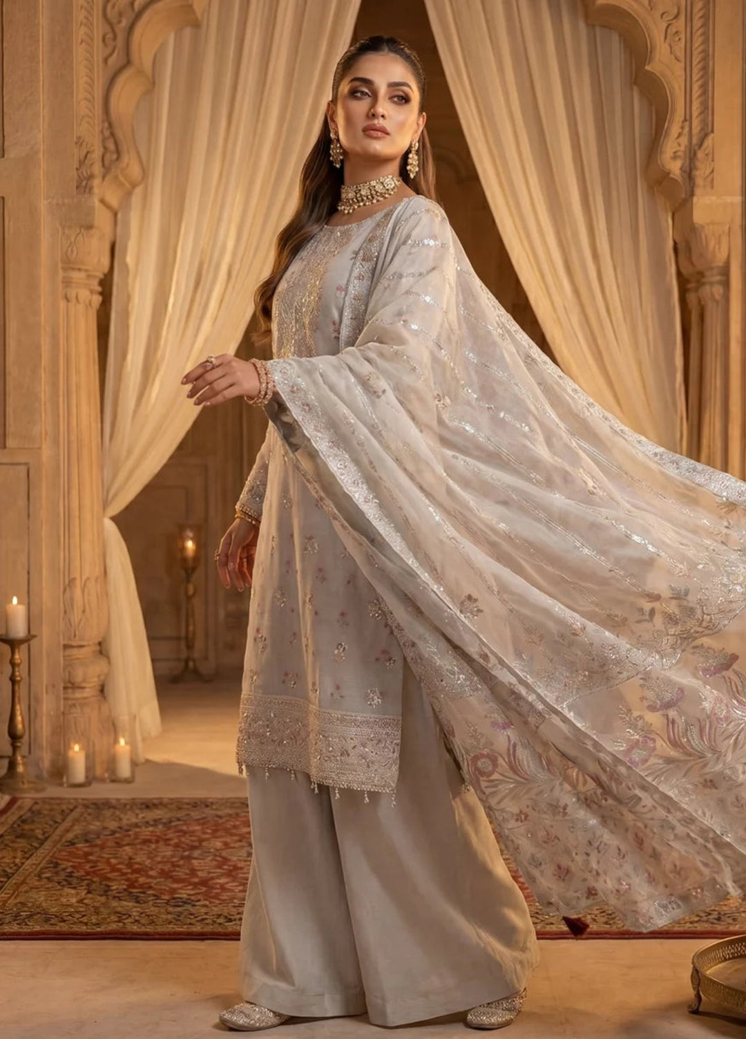 Salitex Women Unstitched Embroidered Paper Cotton 3 Piece Suit SUNS8NO510 Festive Collection