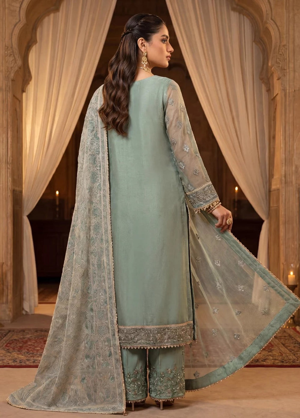 Salitex Women Unstitched Embroidered Khaadi Net 3 Piece Suit SUNS8NO512 Festive Collection