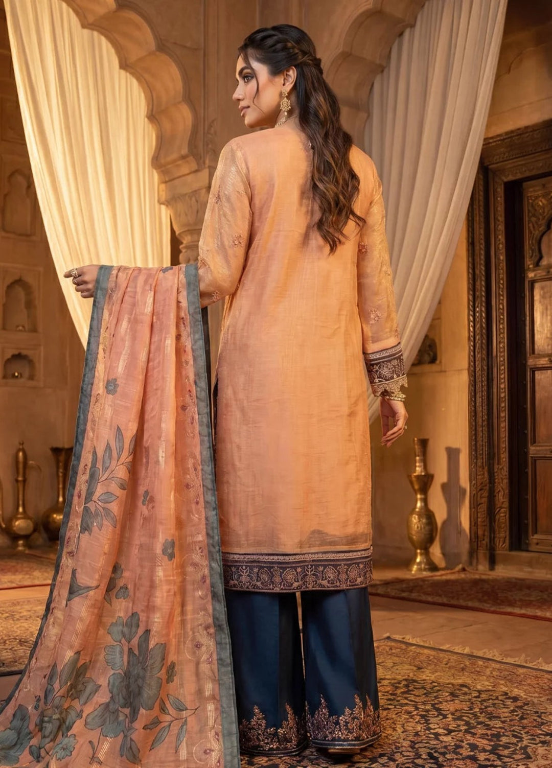 Salitex Women Unstitched Embroidered Khaadi Net 3 Piece Suit SUNS8NO513 Festive Collection
