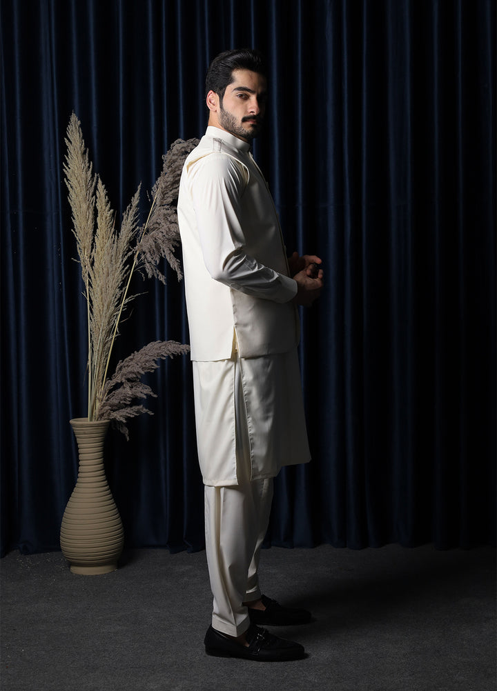 Mazham Mens RTW Solids Blended 3 Piece Suit Bosky Festive Collection