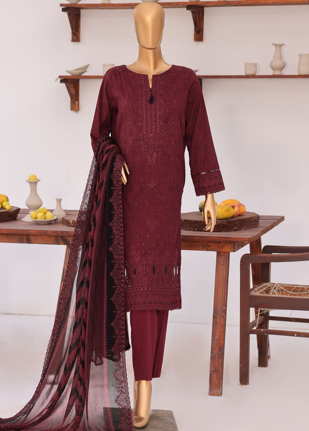 Premium Venice by HZ Textiles Unstitched Embroidered Lawn Cotton 3 Piece Suit PVE-3114 Casual Collection