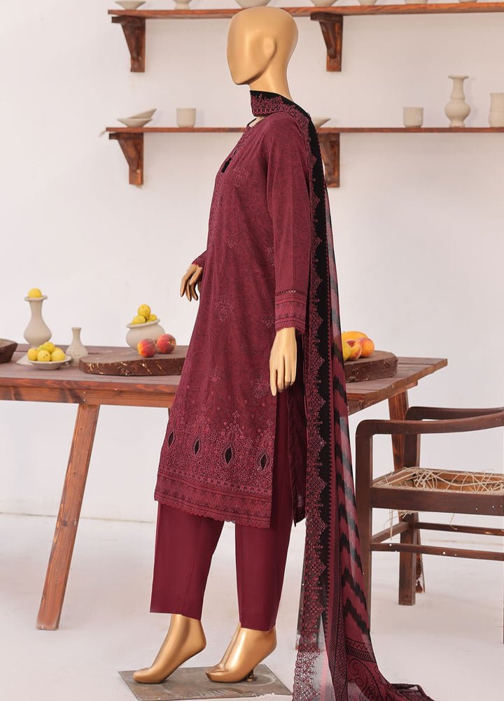 Premium Venice by HZ Textiles Unstitched Embroidered Lawn Cotton 3 Piece Suit PVE-3114 Casual Collection