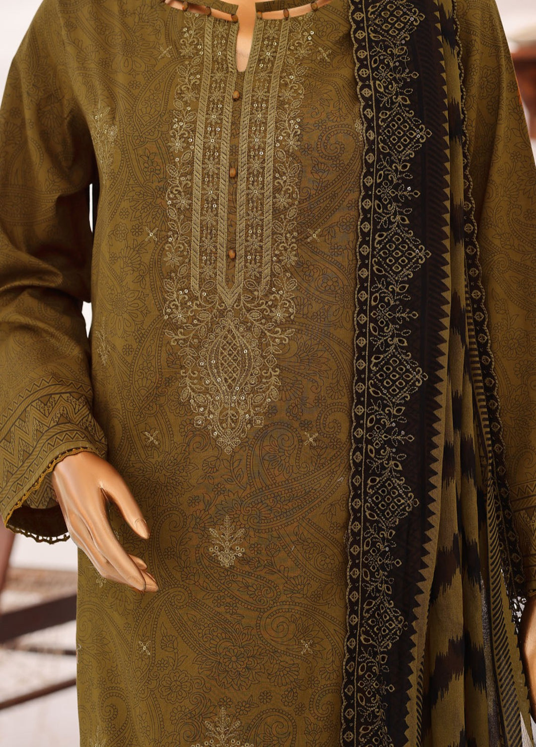 Premium Venice by HZ Textiles Unstitched Embroidered Lawn Cotton 3 Piece Suit PVE-3117 Casual Collection