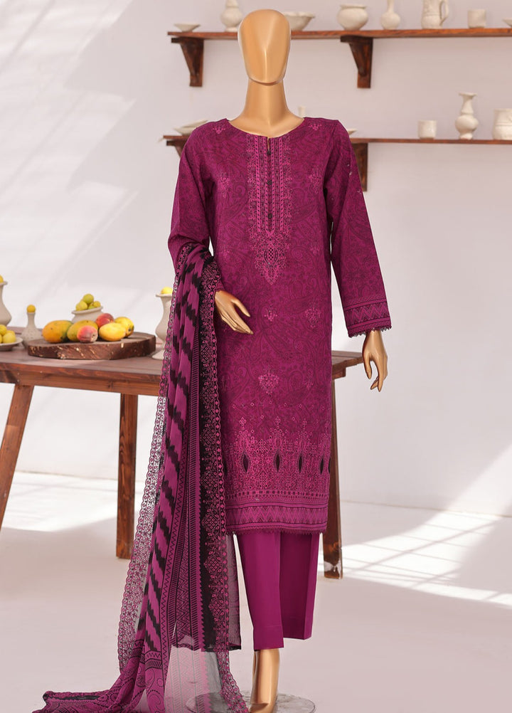 Premium Venice by HZ Textiles Unstitched Embroidered Lawn Cotton 3 Piece Suit PVE-3118 Casual Collection