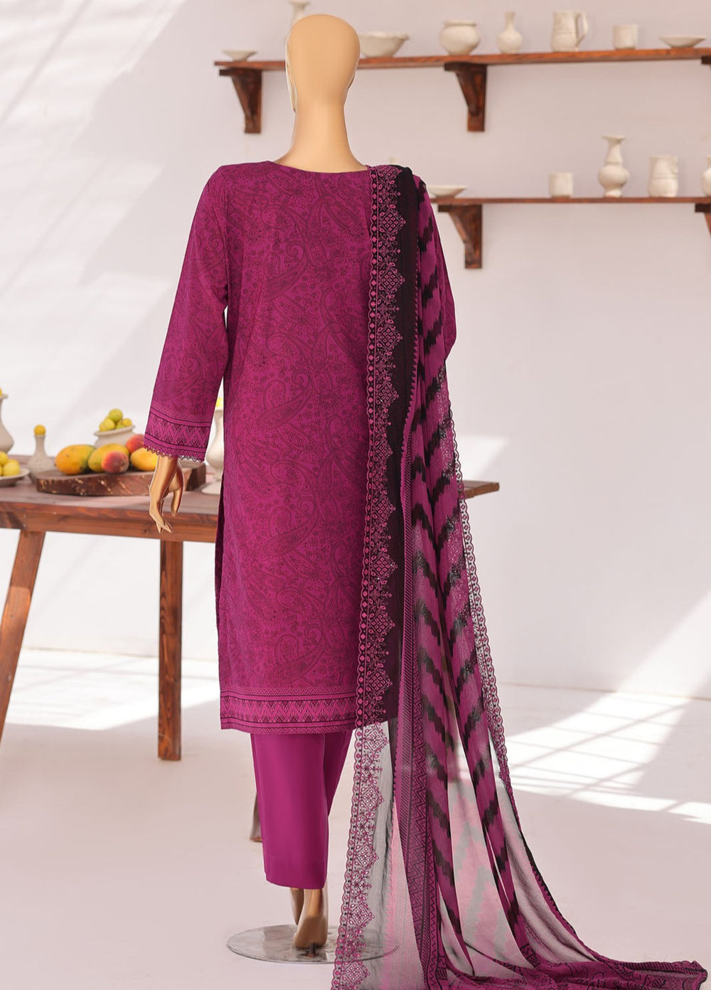 Premium Venice by HZ Textiles Unstitched Embroidered Lawn Cotton 3 Piece Suit PVE-3118 Casual Collection