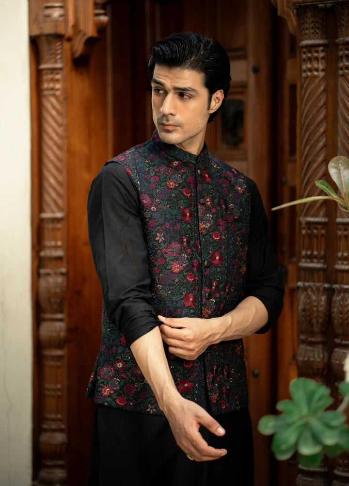 Stylish Garments Mens Waistcoat RTW Embroidered Mesuri Waistcoat Suit W-2859 Festive Collection