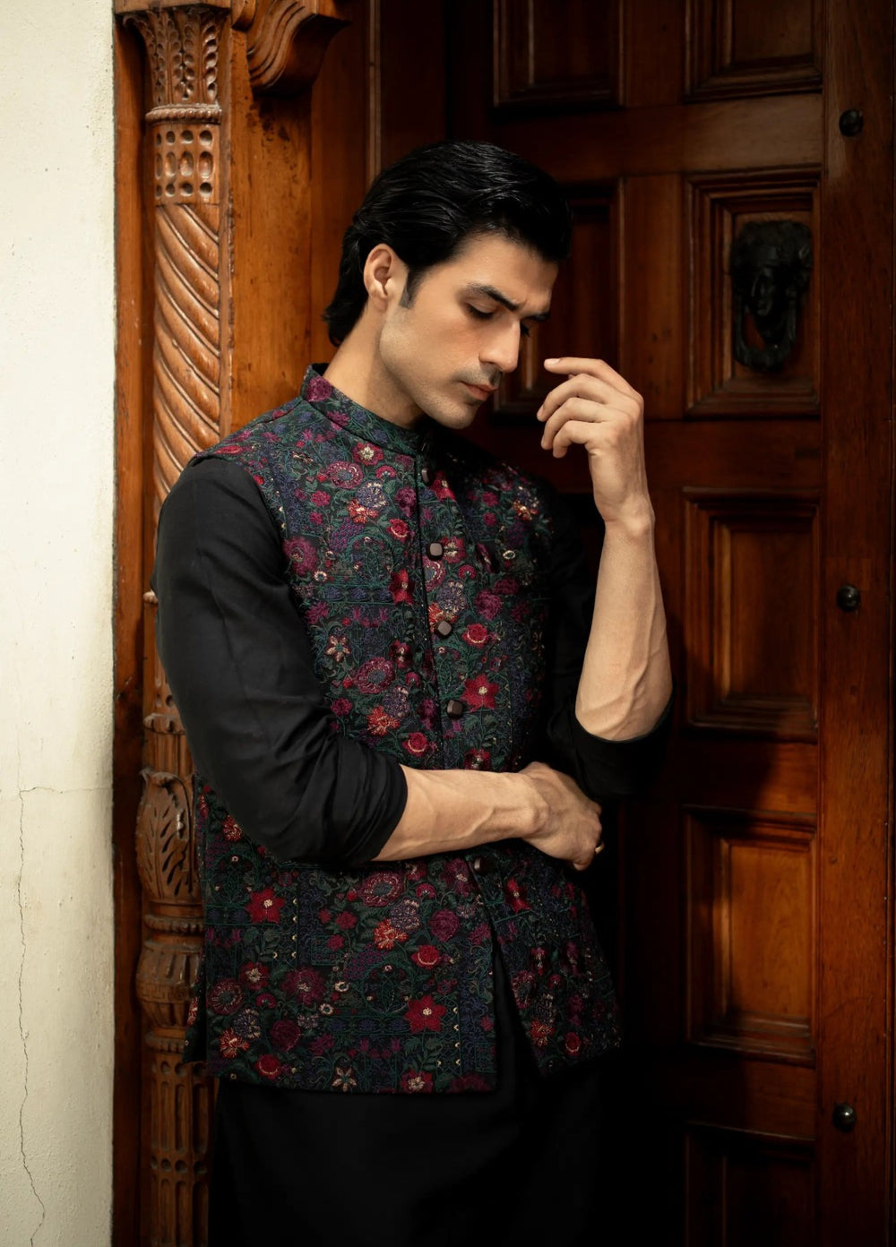 Stylish Garments Mens Waistcoat RTW Embroidered Mesuri Waistcoat Suit W-2859 Festive Collection