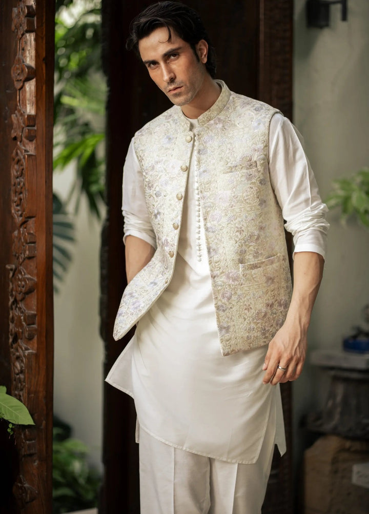 Stylish Garments Mens Waistcoat RTW Embroidered Mesuri Waistcoat Suit W-2854 Festive Collection