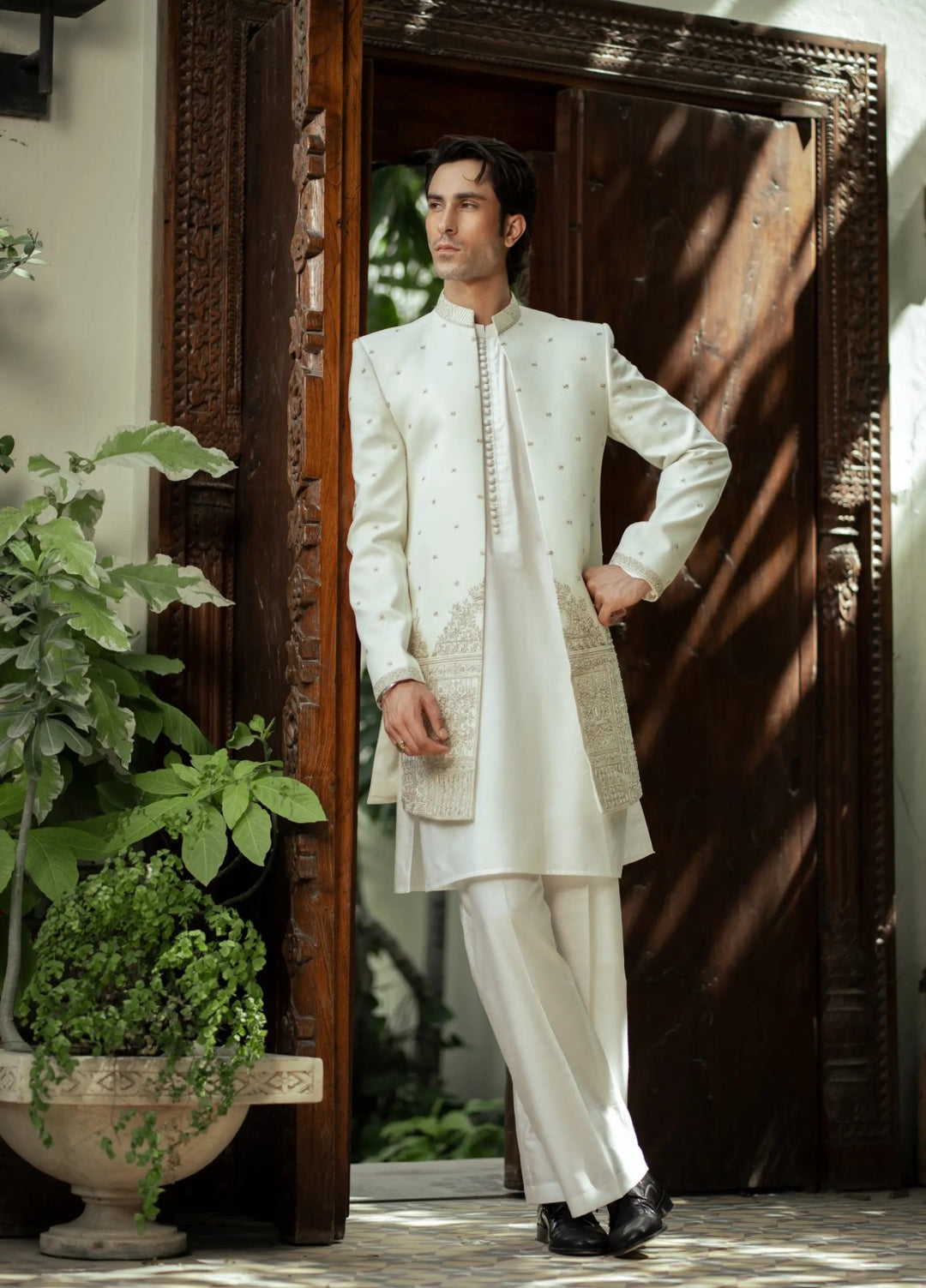Stylish Garments Sherwani RTW Embroidered Mesuri 1 Piece PC-5150 Festive Collection