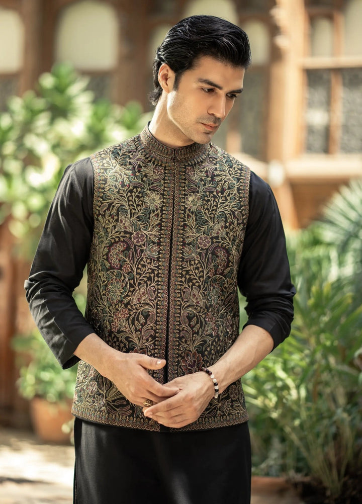 Stylish Garments Mens Waistcoat RTW Embroidered Mesuri Waistcoat Suit W-2998 Festive Collection