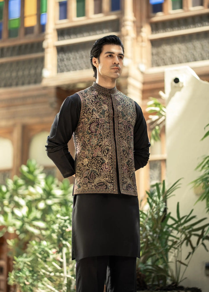 Stylish Garments Mens Waistcoat RTW Embroidered Mesuri Waistcoat Suit W-2998 Festive Collection