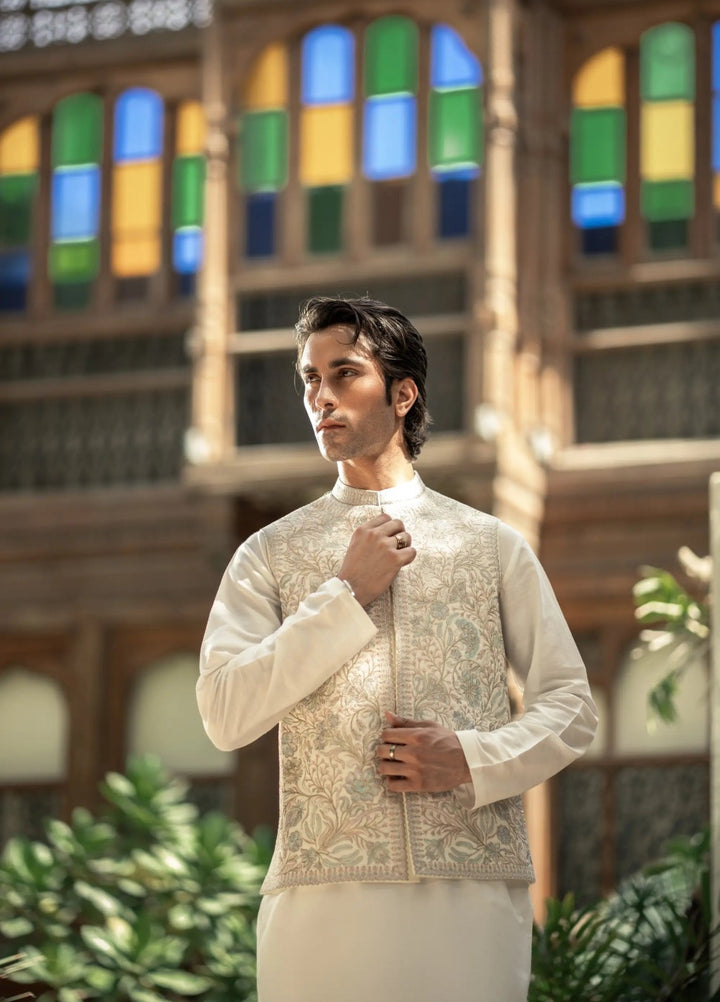 Stylish Garments Mens Waistcoat RTW Embroidered Mesuri Waistcoat Suit W-3002 Festive Collection
