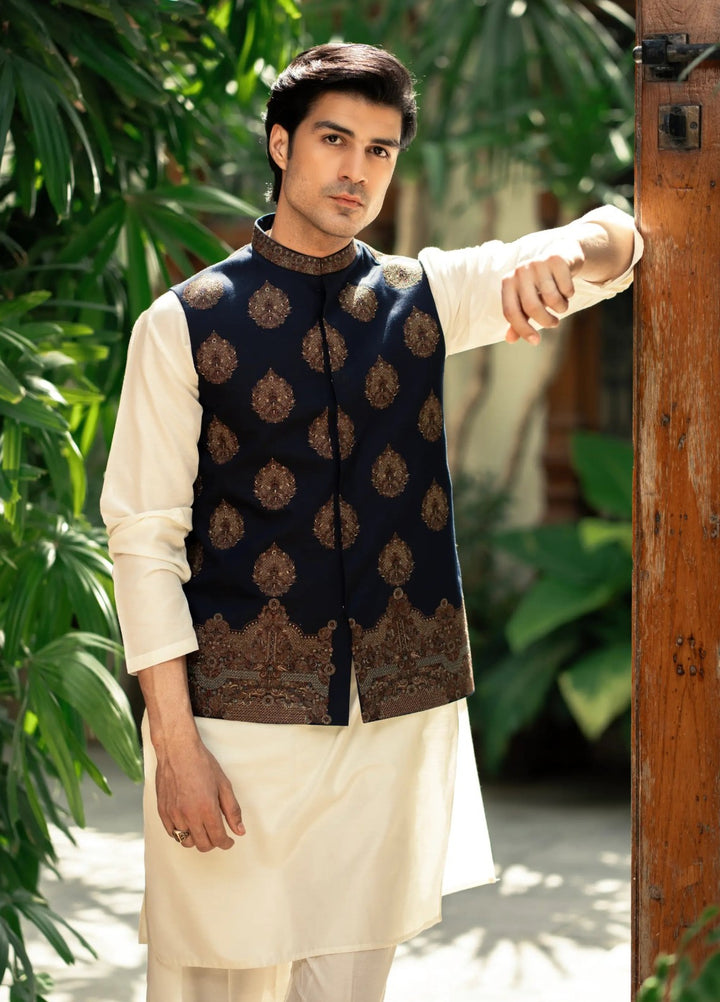 Stylish Garments Mens Waistcoat RTW Embroidered Mesuri Waistcoat Suit W-3009 Festive Collection
