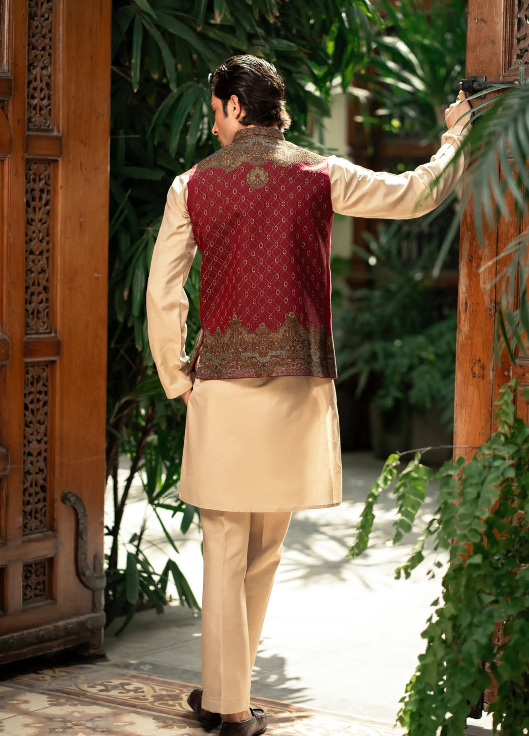 Stylish Garments Mens Waistcoat RTW Embroidered Mesuri Waistcoat Suit W-3007 Festive Collection