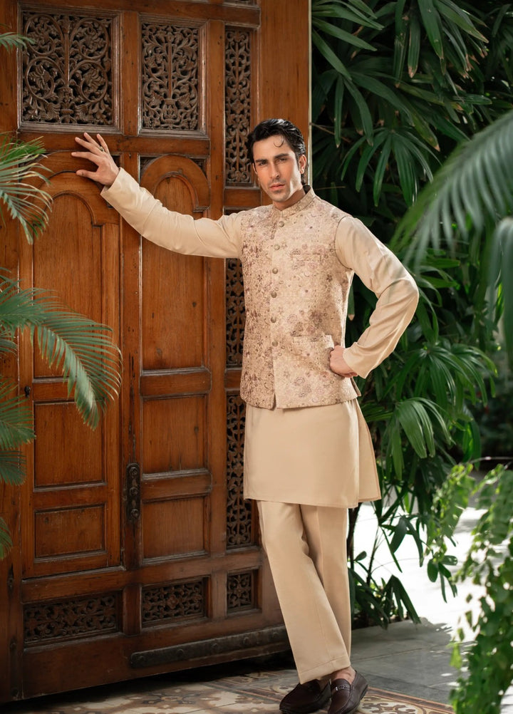 Stylish Garments Mens Waistcoat RTW Embroidered Mesuri Waistcoat Suit W-2852 Festive Collection