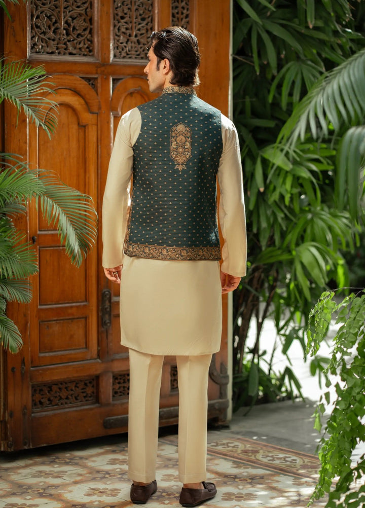 Stylish Garments Mens Waistcoat RTW Embroidered Mesuri Waistcoat Suit W-2953 Festive Collection