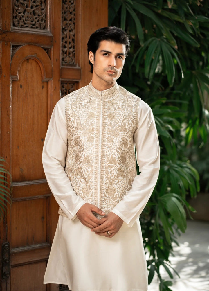 Stylish Garments Mens Waistcoat RTW Embroidered Mesuri Waistcoat Suit W-2997 Festive Collection