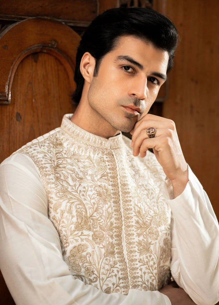 Stylish Garments Mens Waistcoat RTW Embroidered Mesuri Waistcoat Suit W-2997 Festive Collection