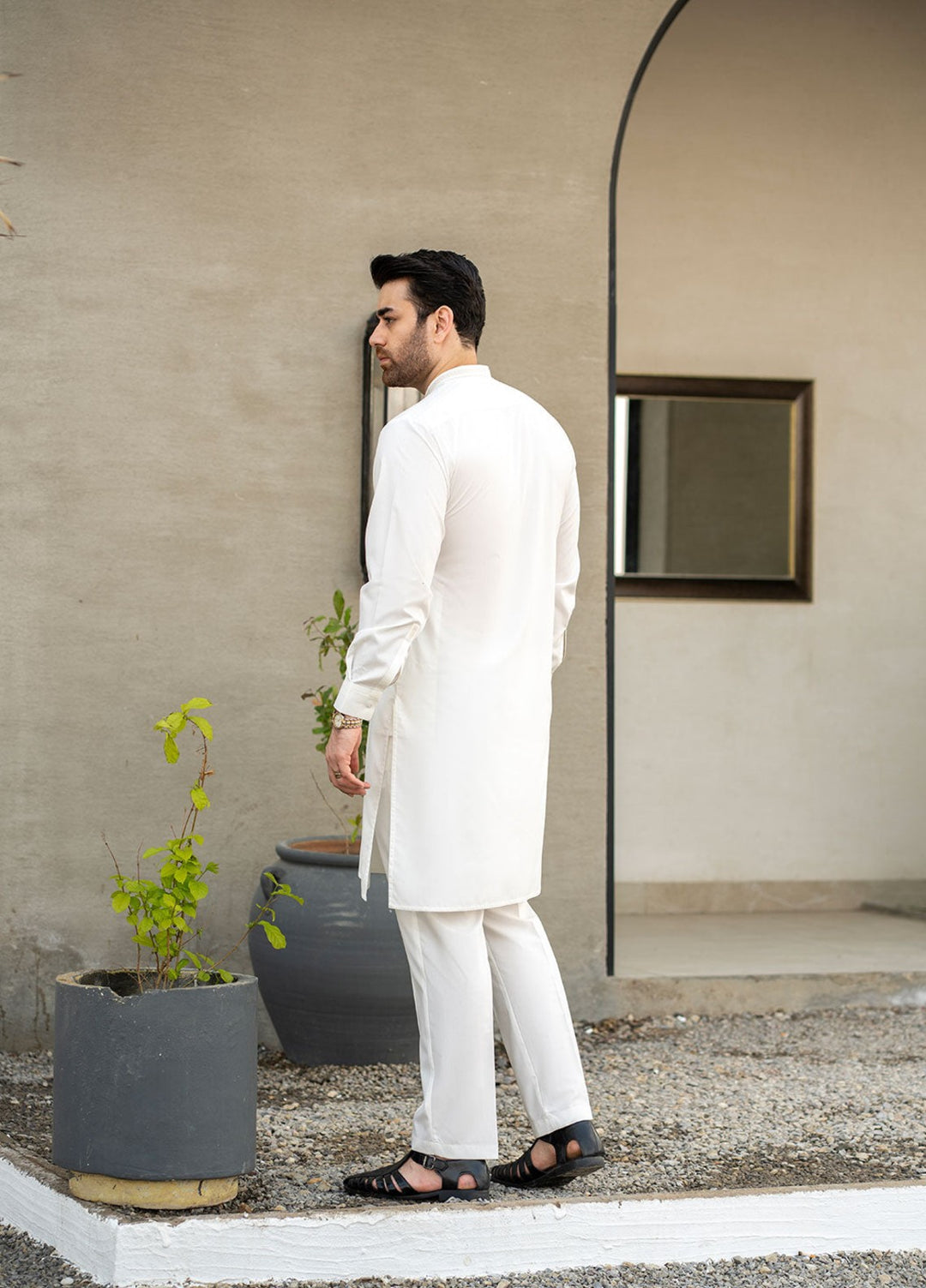 Stylish Garments Mens RTW Embroidered Wash N Wear Kurta Pajama Suit C-10210 Festive Collection