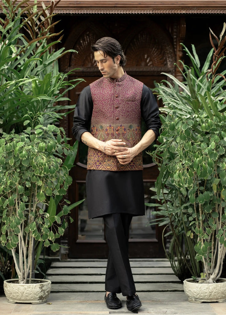 Stylish Garments Mens Waistcoat RTW Embroidered Mesuri Waistcoat Suit W-2867-1 Festive Collection