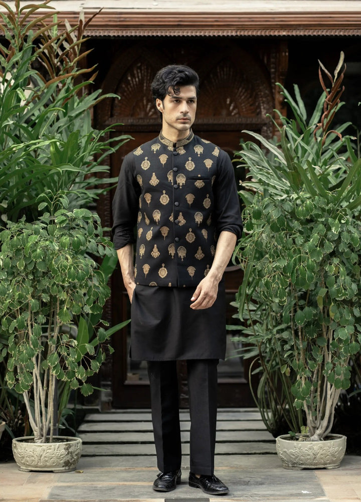 Stylish Garments Mens Waistcoat RTW Embroidered Mesuri Waistcoat Suit W-2992 Festive Collection