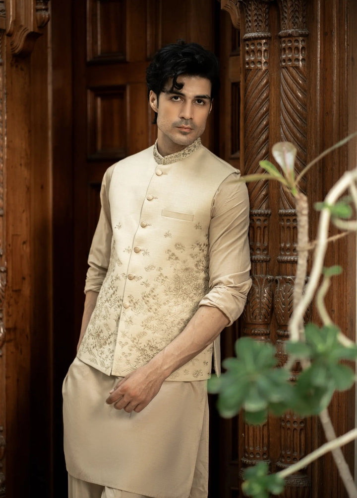Stylish Garments Mens Waistcoat RTW Embroidered Mesuri Waistcoat Suit W-3014 Festive Collection