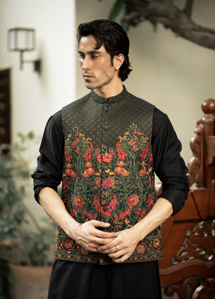 Stylish Garments Mens Waistcoat RTW Embroidered Mesuri Waistcoat Suit W-2899 Festive Collection