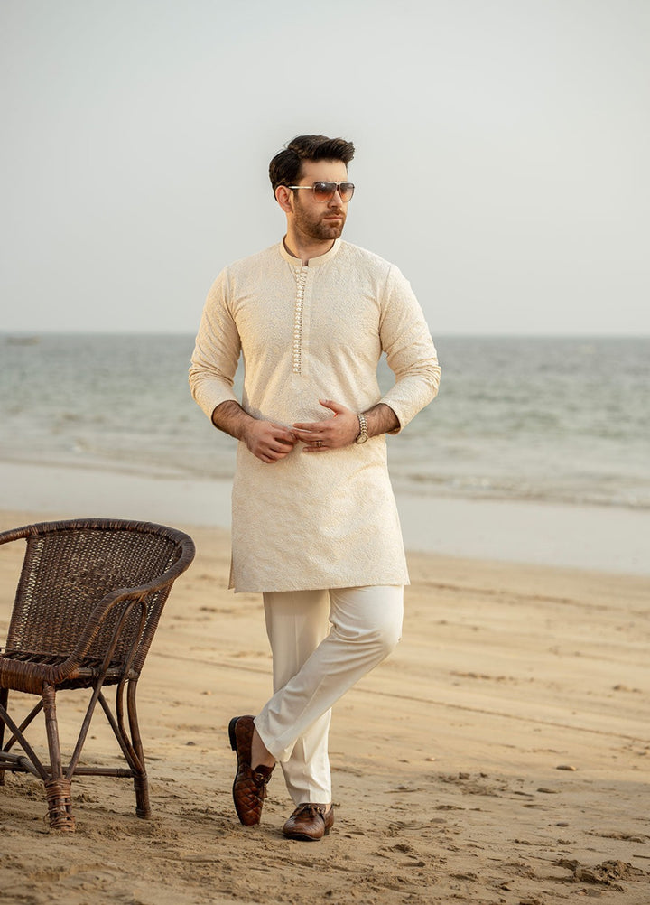 Stylish Garments Mens RTW Embroidered Cotton Kurta Pajama Suit FD-5066 Festive Collection
