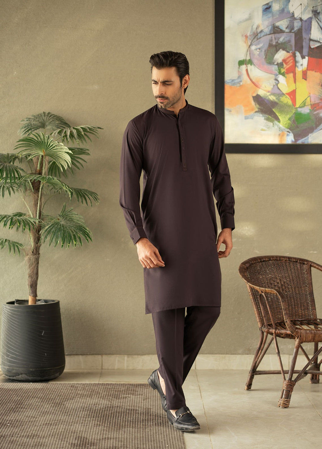 Stylish Garments Mens RTW Embroidered Wash N Wear Kurta Pajama Suit C-10204 Festive Collection