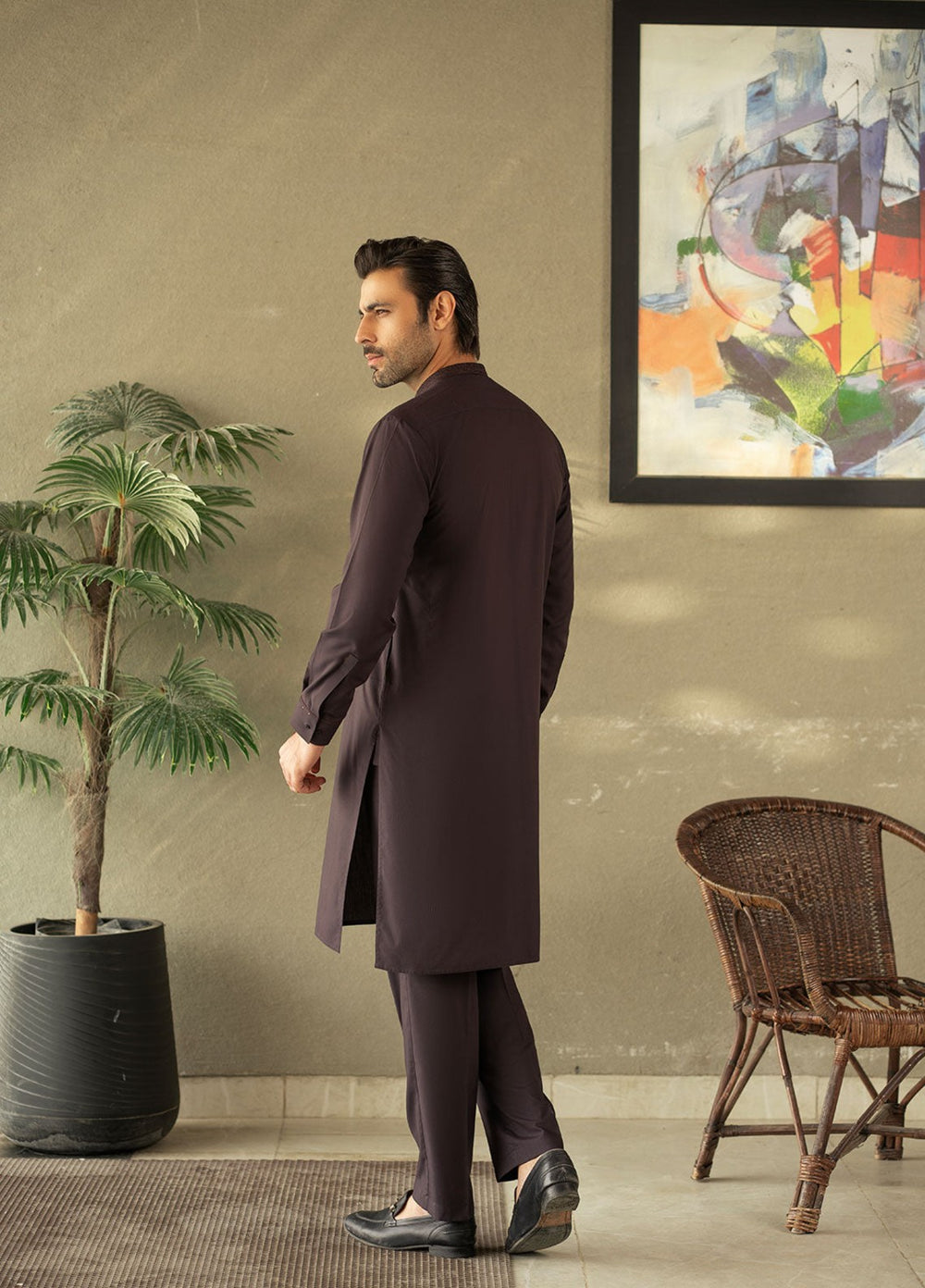Stylish Garments Mens RTW Embroidered Wash N Wear Kurta Pajama Suit C-10204 Festive Collection